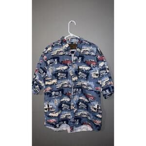 North River Outfitters Classic Cars Print Button Up Shirt Mens XL Short Sleeve